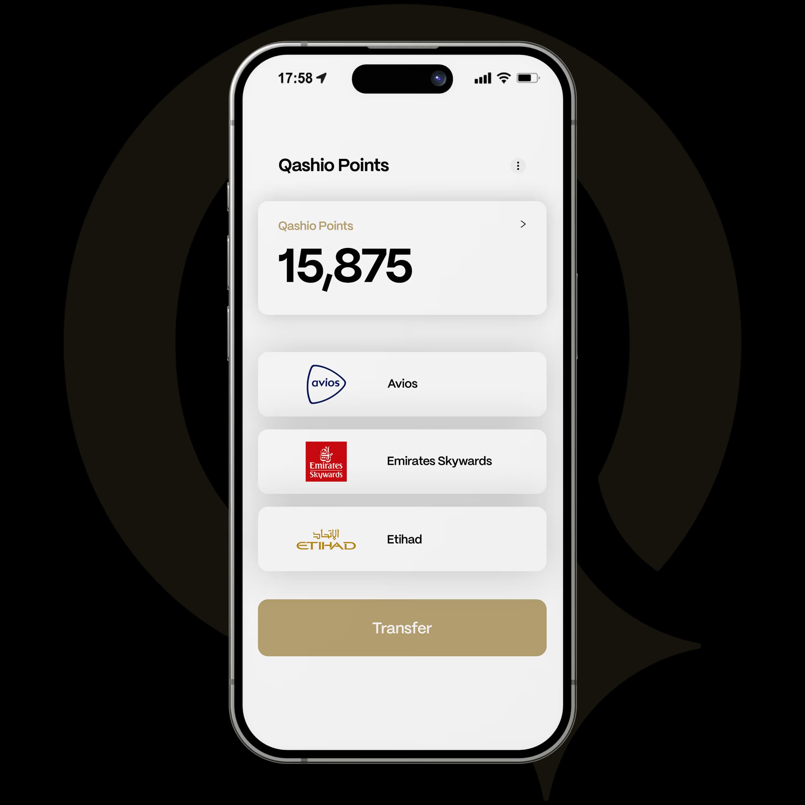 Qashio mobile dashboard